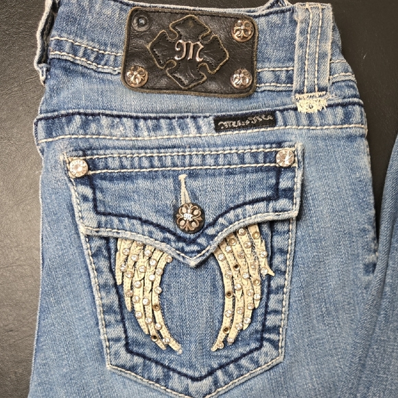 Miss Me Denim - Miss Me Light Blue Skinny Jeans with Embellished Pockets
